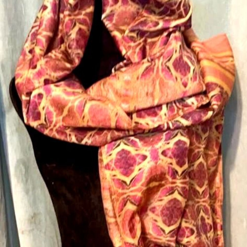 Brocade geometric kaleidoscope print damask bohemian pattern silk 70 X 50